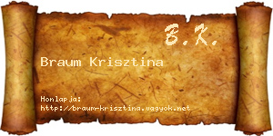 Braum Krisztina névjegykártya
